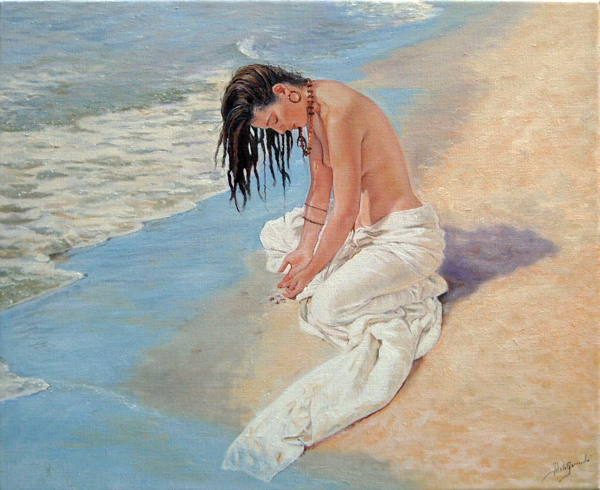 Mujer con rastas en la playa