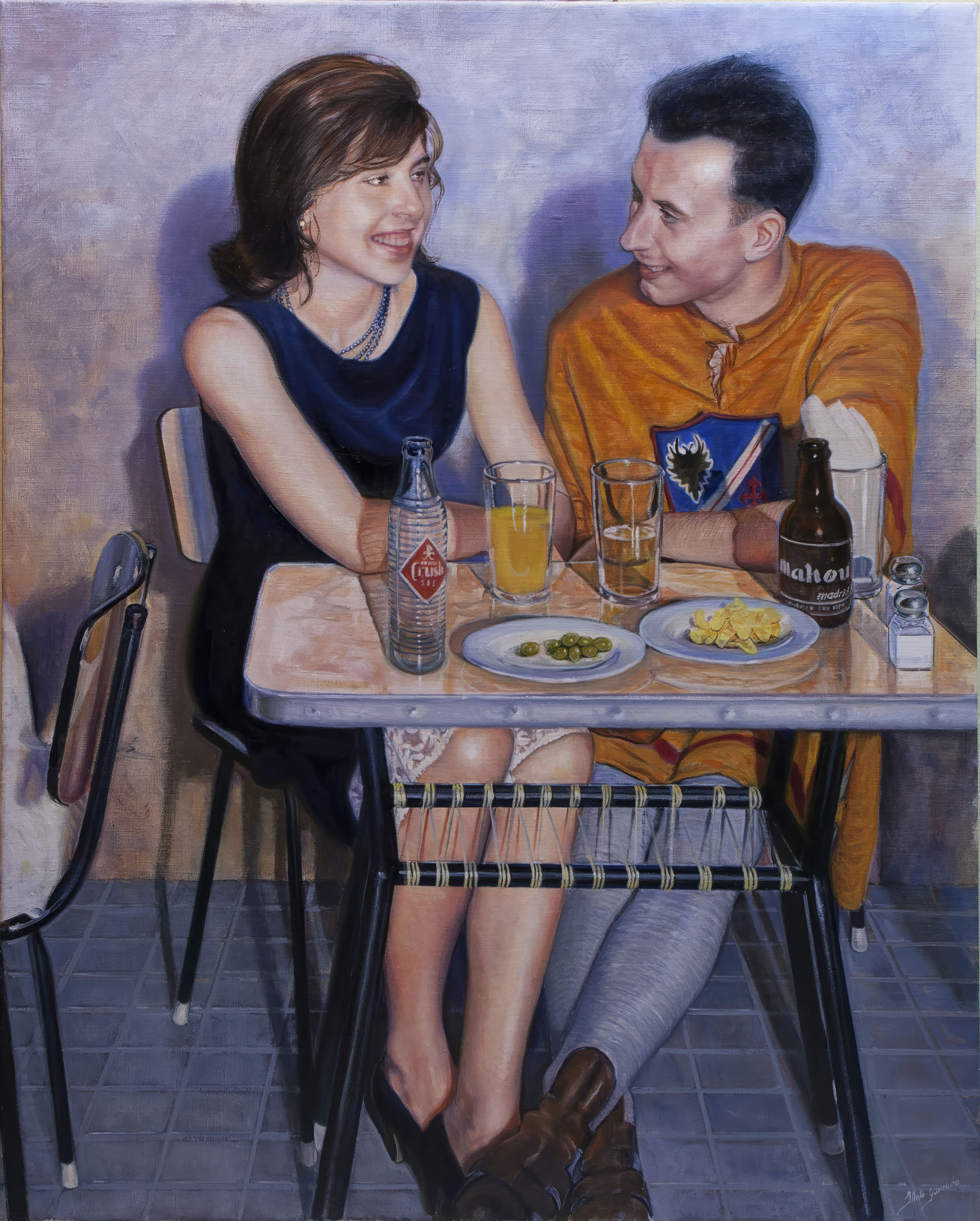 Carmen Esteve y Pepe Montaud 'El Franceset' en la terraza del Bar Valencia