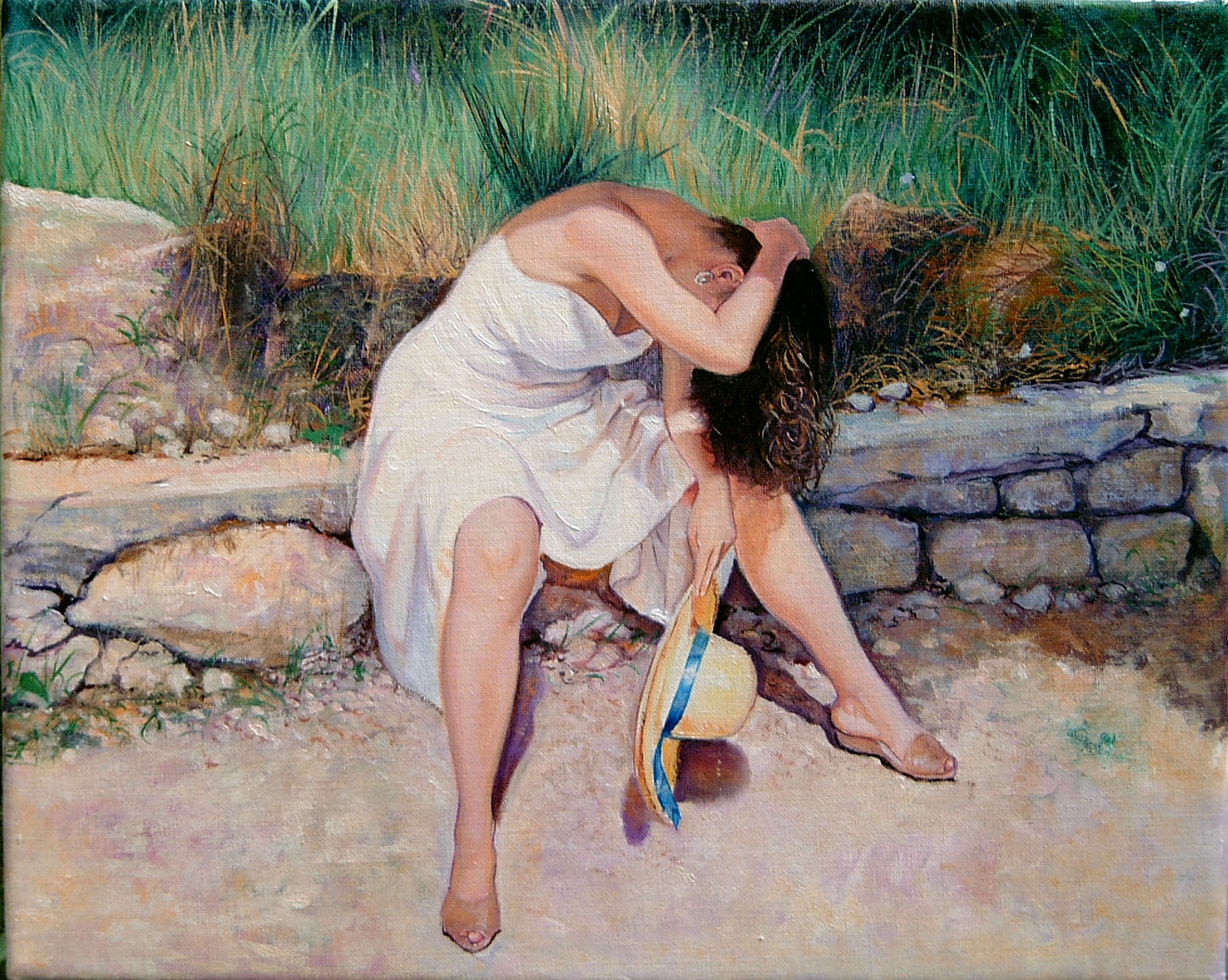 Sentada al sol